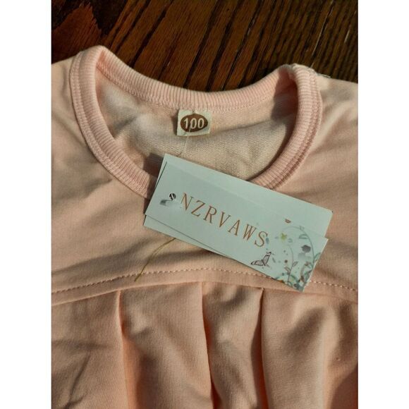 New Girl's 12/18 Month (100) Pink Grey Long Sleeve Shirt and Pants Set O… - Picture 5 of 7